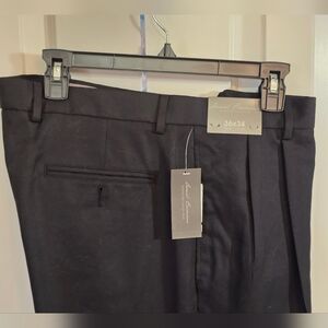 Daniel Cremieux Black Dress Pants Slacks 36x34 Pleated Cuffed NEW WITH TAGS